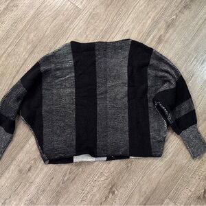 Striped Black and Gray Women's Sweater